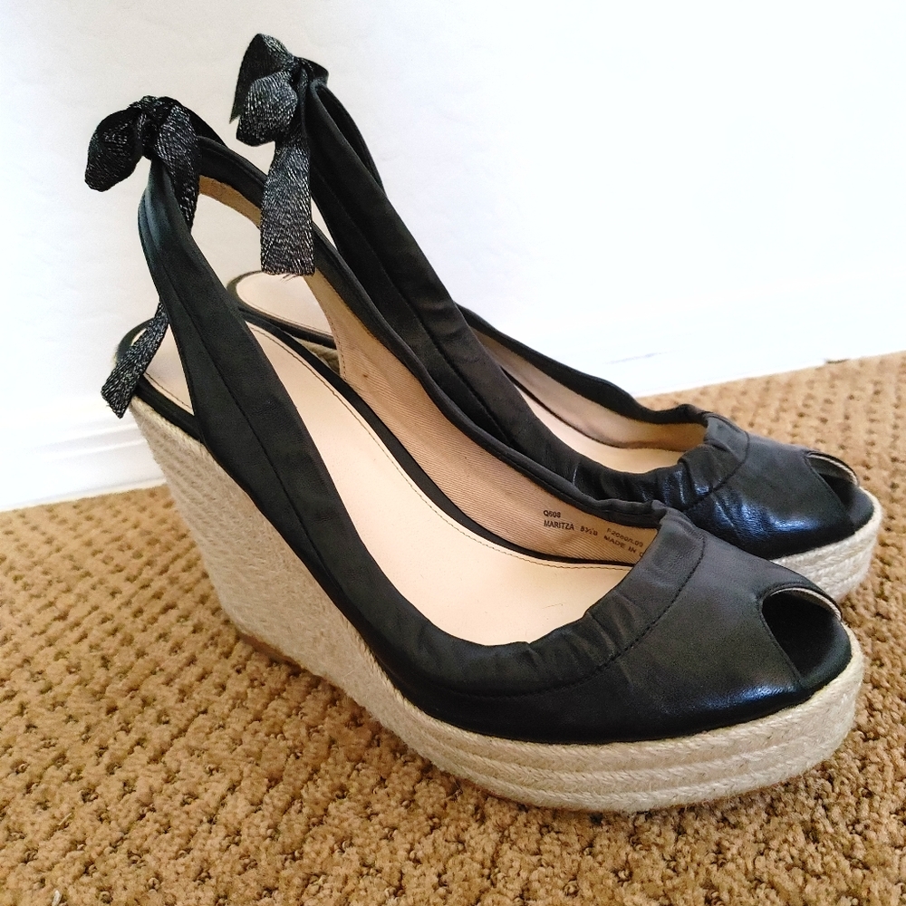 Coach leather wedge sandals